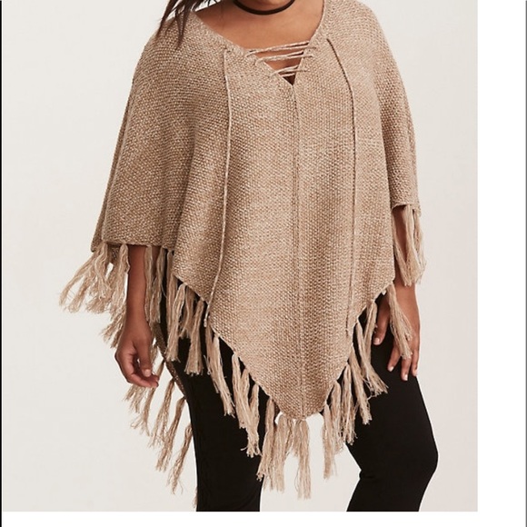 torrid Sweaters - Torrid Fringe Poncho